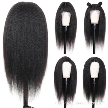 Cheap Wholesale Yaki Kinky Straight Hd Full Lace Frontal Wig Raw Brazilian Virgin Human Hair Transparent Lace Front Wig Vendor